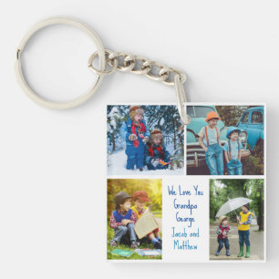Porte-clefs Nous t'aimons Grand-Père Petits-Enfants Collage Ph