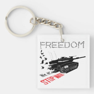 Porte-clefs Nous voulons la paix mondiale et la liberté, arrêt