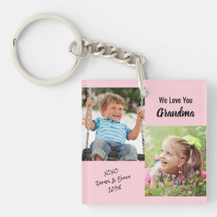 Porte-clefs Nous vous aimons Grand-mère Photos personnalisées
