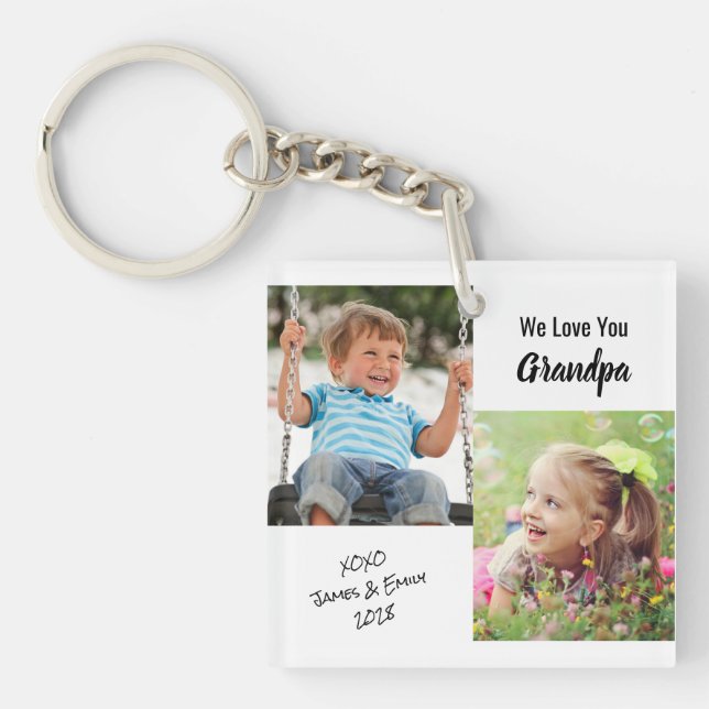 Porte-clefs Nous vous aimons grand-père Photos personnalisées  (Devant)