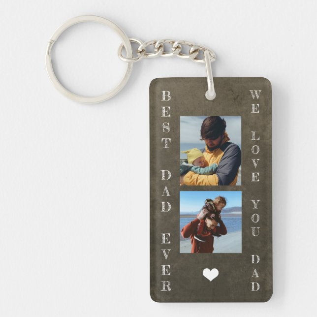 Porte-clefs Nous vous aimons papa personnalisé 5 photos (Devant)