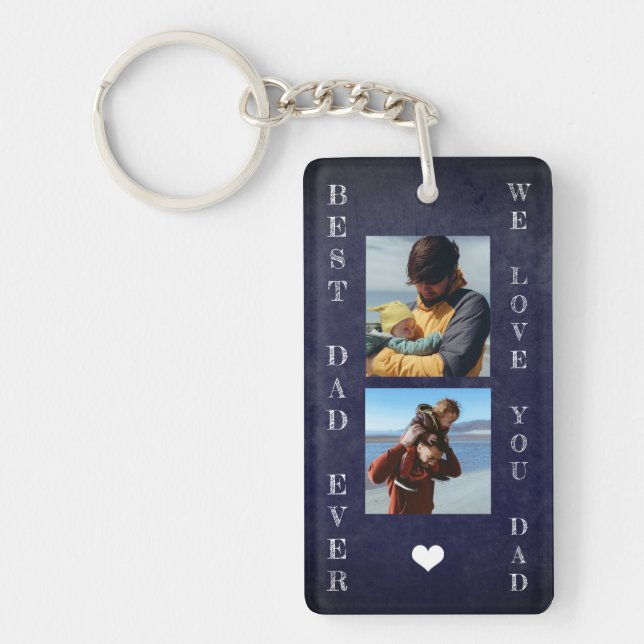 Porte-clefs Nous vous aimons papa personnalisé 5 photos (Devant)