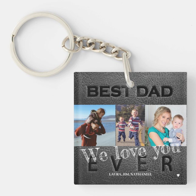 Porte-clefs Nous vous aimons papa photos personnalisées (Devant)