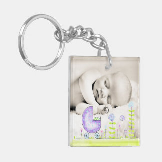 Porte-clefs Nouveau bébé Ajouter votre propre photo double fac