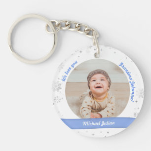 Porte-clefs Nouveau bébé jumeaux garçons 2 Photos Noms Gran