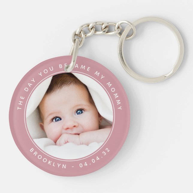 Porte-clefs Nouveau maman bébé photo garde (Dos)