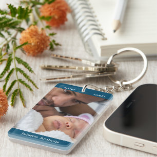 Porte-clefs Nouveau Papa Premier Papa Cadeau Personnalisé Phot