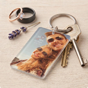 Porte-clefs Nouveaux Mariés Typography Sweetheart M. et Mme Ph