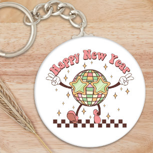 Porte-clefs Nouvel An Disco Ball Bonne année Rétro