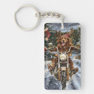 Porte-clefs Nouvelle-Écosse Moto Équitation de Chien Noël