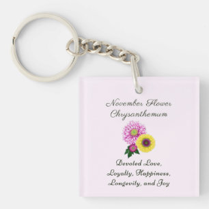 Porte-clefs Novembre Mois de naissance Fleur Chrysanthème