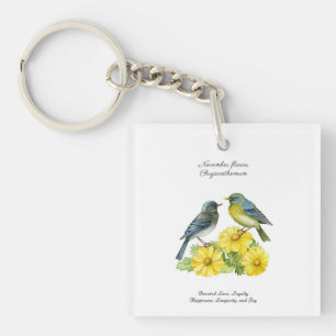 Porte-clefs Novembre Mois de naissance Fleur Chrysanthème Oise