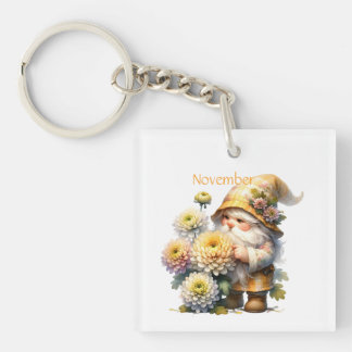 Porte-clefs Novembre personnalisé Mois de naissance Jardin Gno