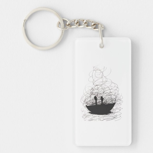 Porte-clefs Noyé dans des pensées chaotiques (Devant)