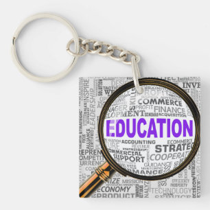 Porte-clefs Nuage de mots Loupe Concept Éducation