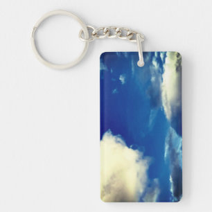Porte-clefs Nuages avec photographie extérieure de ciel bleu