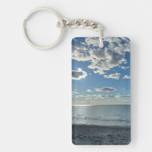 Porte-clefs Nuages Ciel Bleu Nuageux Plage Vide