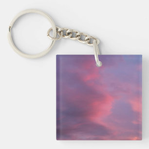 Porte-clefs Nuages roses bleus
