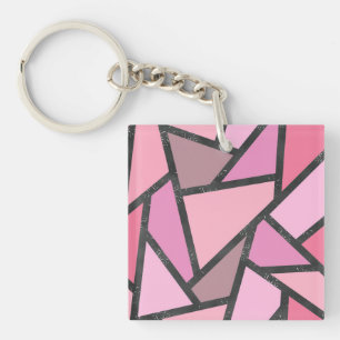 Porte-clefs Nuances de motif en vitrail de corail