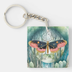 Porte-clefs Nuit de la forêt de Moth Rose