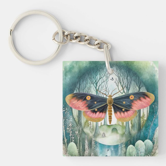Porte-clefs Nuit de la forêt de Moth Rose (Devant)