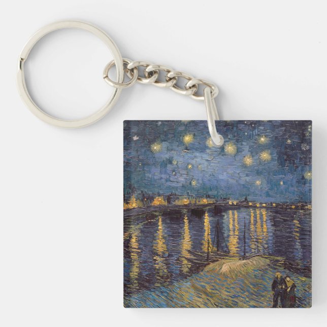 Porte-clefs Nuit étoilée sur le Rhône par Vincent Van Gogh (Devant)