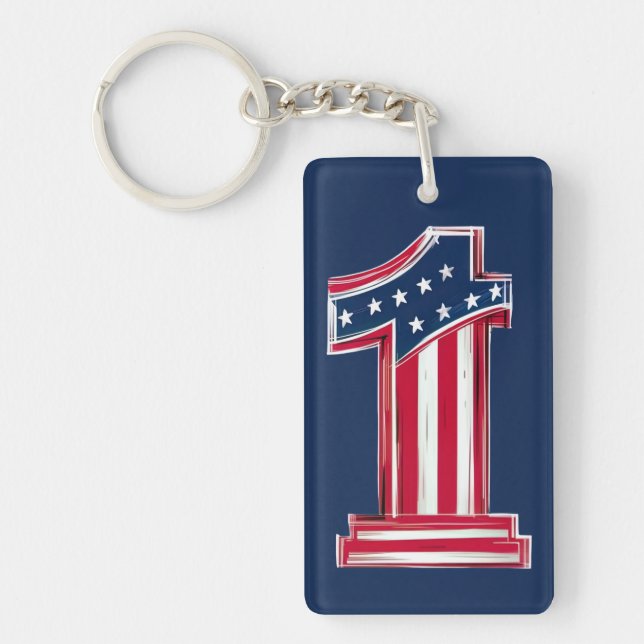 Porte-clefs Numéro 1 Américain (Devant)