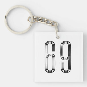 Porte-clefs Numéro 69 Femme/Épouse sur mesure, Cadeau de fianc