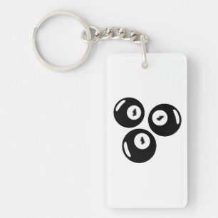 Porte-clefs Numéro Chanceux 111 Boules Noires
