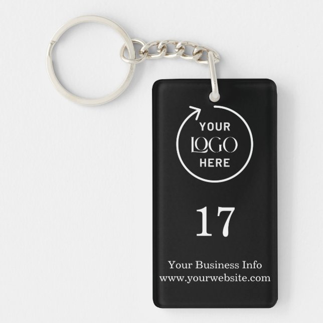 Porte-clefs Numéro de chambre | Black Business Modern (Devant)