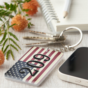 Porte-clefs Numéro de chambre d'hôtel personnalisé avec drapea
