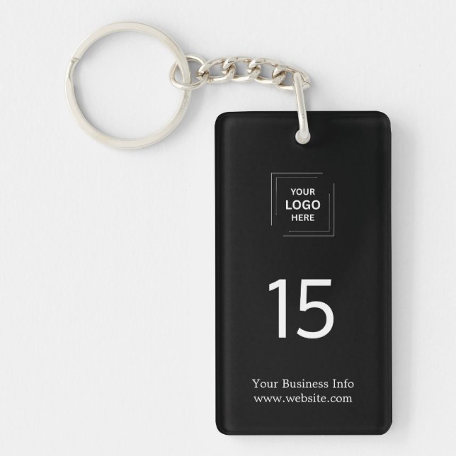 Porte-clefs Numéro de chambre d'hôtellerie moderne noir (Devant)