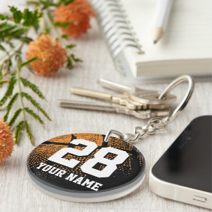 Porte-clefs Numéro de maillot de basketball personnalisé photo