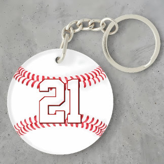 Porte-clefs Numéro ou initiales de maillot de baseball personn