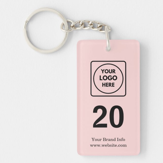Porte-clefs Numéro Rose | Conception de logo de propriété comm (Devant)