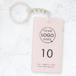 Porte-clefs Numéro rose | Logo Business Property Room<br><div class="desc">A simple custom blush pink business matriplate dans un style moderne minimal which can be easily updated with your company logo room number and text. The perfect design for a hotel, motel, guest house, bed and breakfast hospitality setting or to label the keys in your office building. The pIf you...</div>
