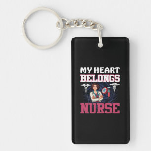 Porte-clefs Nurse Gift   My Heart Belongs Nurse