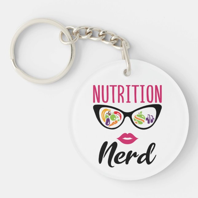 Porte-clefs Nutrition Nerd nutritionniste diététiste (Devant)
