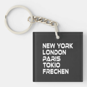 Porte-clefs NY Londres Paris Tokyo