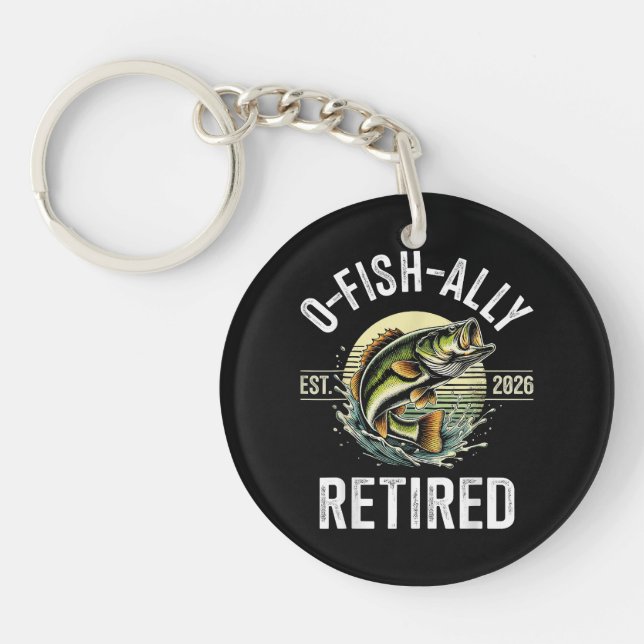 Porte-clefs O-Fish-Ally Retraité Pêcheur 2026 Pêche (Devant)