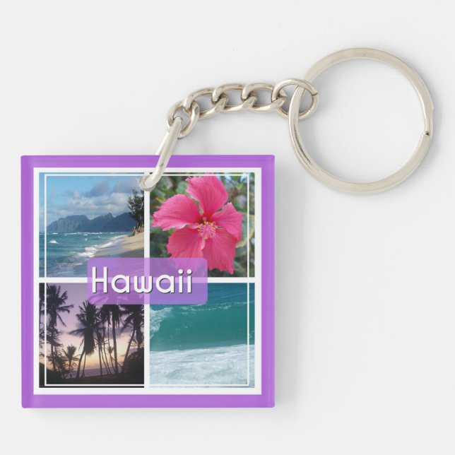Porte-clefs Oahu, Paysage marin d'Hawaii (Dos)