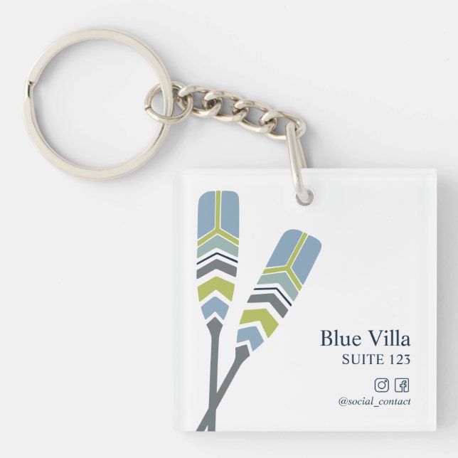 Porte-clefs Oars Lake Ocean Beach Cabine Location de chambre d (Devant)