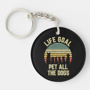 Porte-clefs Objectif de vie Caresser tous les chiens Amoureux