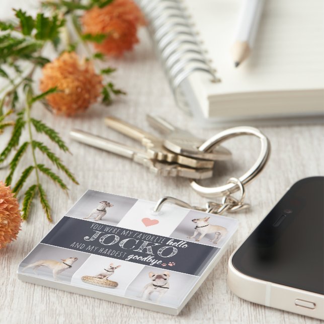 Porte-clefs Objet de souvenir de citation préférée de mémorial (Devant Droit)