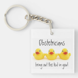 Porte-clefs Obstétriciens et canards en caoutchouc jaunes