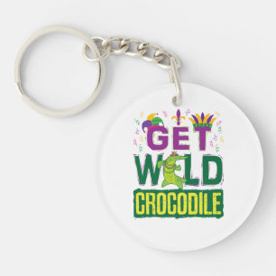 Porte-clefs Obtenez le crocodile sauvage Mardi Gras Alligator
