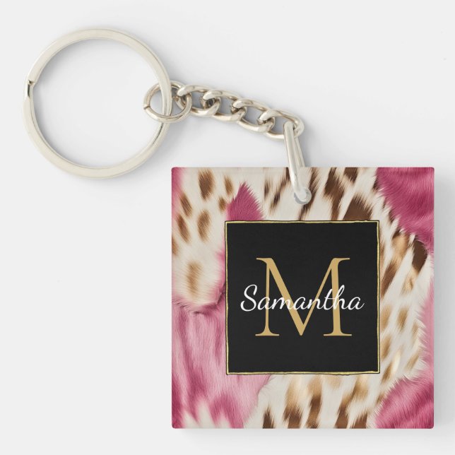 Porte-clefs Occidentale Cowgirl rose Or blanc Cowgirl (Devant)