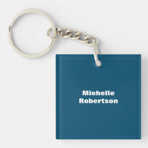 Porte-clefs Ocean Blue Plain Minimalist Ajouter son propre nom