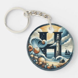 Porte-clefs Ocean Seashore Phare Voilier Monogramme H