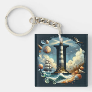 Porte-clefs Ocean Seashore Phare Voilier Monogramme I